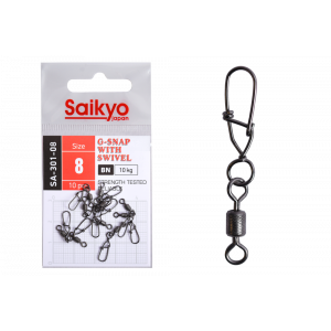 Вертлюг с застежкой Saikyo SA-301-08 - 10 шт (10кг)
